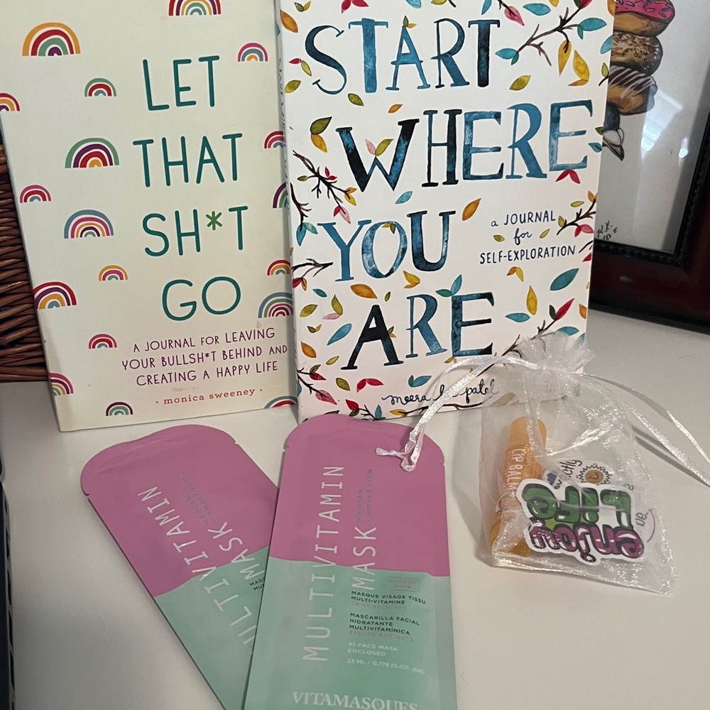 Self care positive mental health lot journals notebooks face mask stickers NEW